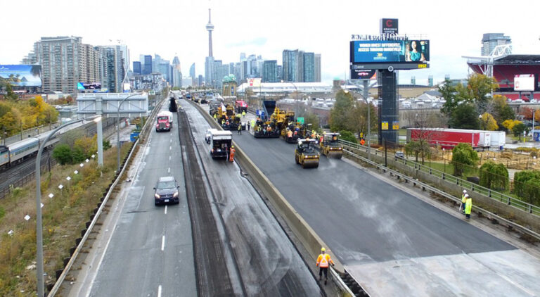 Paving on the Gardiner Expressway